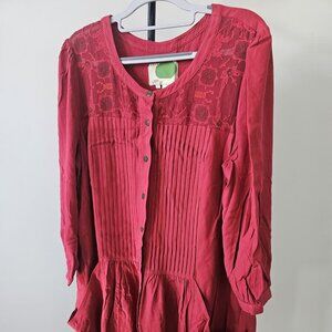 Anthropologie . Dress. Size 16. Deep red or burgundy.